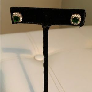 EARRINGS, RUSSIAN DIOPSIDE STUD EARRINGS